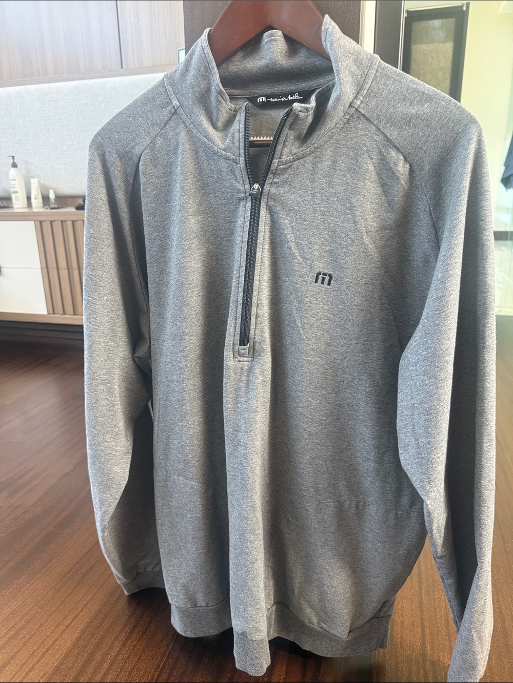 Travis Mathew Heather Gray Lightweight Quarter-Zip Shirt Jacket Golf